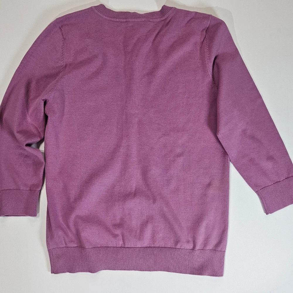 Talbots Cardigan Womens Large Pink Pima‎ Cotton Fall Sweater Casual (Flaw)